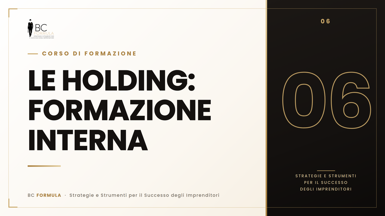 LE HOLDING: FORMAZIONE INTERNA